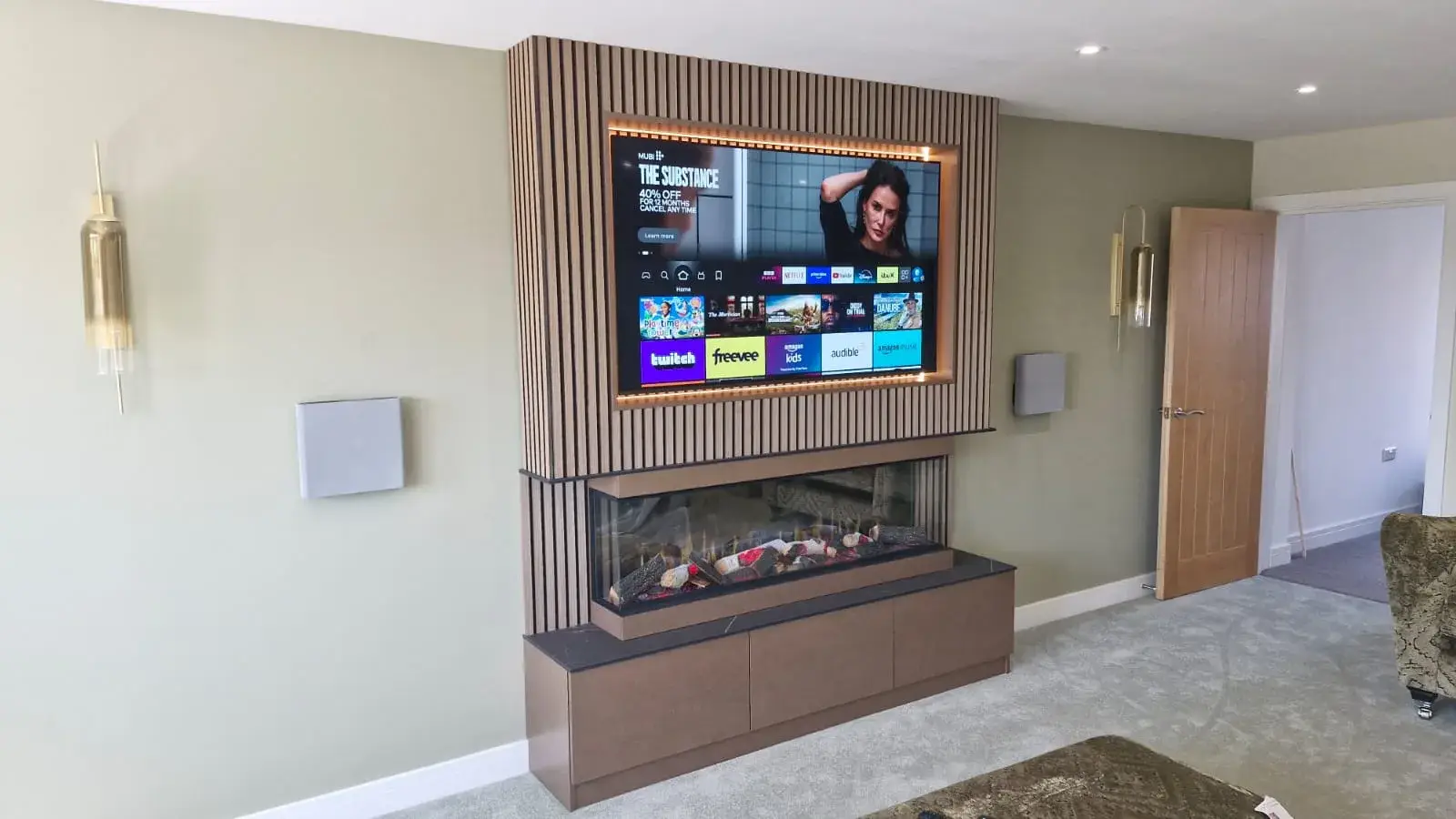Media Walnut Slat Wall & Cobra Bronze 2