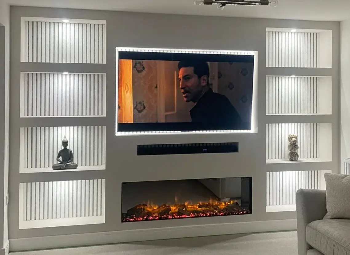 White Media White Slat Wall Panels