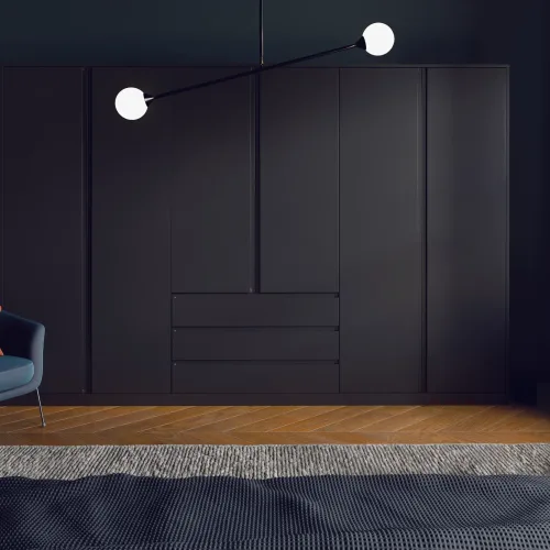 Matt Black fitted wardrobe
