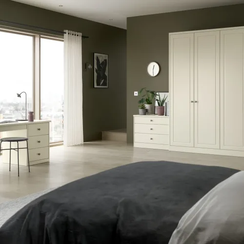 Oak Grain Cream Fitted Wardrobe